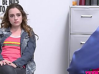 Cute tiny teen is getting rough sex after shoplifting elbow the mall.