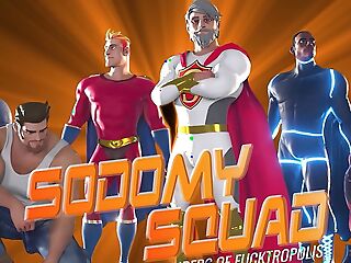 SodomySquad - Unconcerned Superhero Alpha Saves Vulnerable Twink, Shoves His Hunk Cock Into Ass