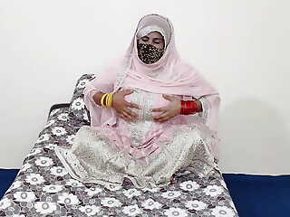 Beautiful Pakistani Bride Helter-skelter Broad in the beam Tits Fucking Pussy By Dildo in Wedding Garments