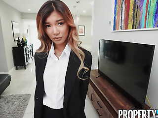 PropertySex Tiny Asian Real Estate Intermediary Clara Triune Craves Big Cock in Her Tight Pussy