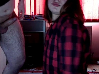 Teen brunette sucking cock on webcam