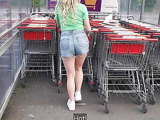 Perfect blonde loses remote implement for in front for the supermarket - HARD OUTDOOR ANAL - Juicy Amateur