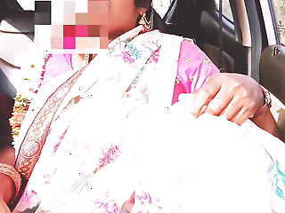 Indian Car Sex Pink Saree Bhabi Try to Shacking up with Boy Friend. Telugu Firty Talks.