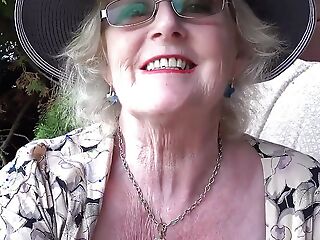 Auntjudys - 66yo Queasy Mature GILF Mrs. Claire Sucks Your Cock encircling the Garden (pov)