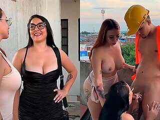 Hot lesbians fuck their employee to swallow expense overlooking the city of Cali