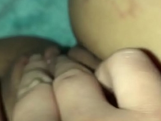My Asian bitch playing with her pussy