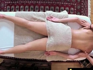 Sexy teen babe sucks increased by fucks at the massage table 6